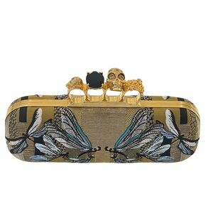 Alexander McQueen Embroidered Dragonfly Knucklebox Clutch